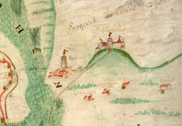 Schillingsfürst mit Frankenau auf einer alten Karte