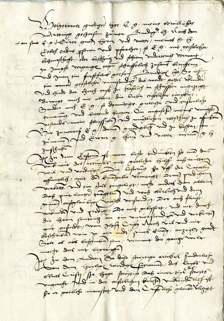 Stellungnahme des Pfarrers von Hasloch 1524 zu reformatorischen Fragen (Vorlage: StAWt-G Rep. 102 Nr. 3565)

