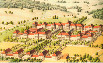 Heilanstalt Illenau bei Achern aus der Vogelperspektive, 1842