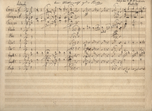 Lied "Um Mitternacht". Komposition der Prinzessin Mathilde zu Hohenlohe-Oehringen, 1841