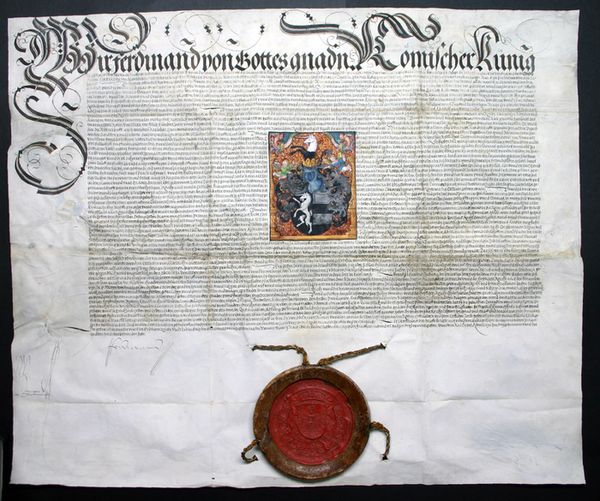 Wappenbrief K�nig Ferdinands I. f�r Konrad und Leo die Roten, 1543 (Staatsarchiv Sigmaringen Dep. 45 T 1 Nr. 184) 