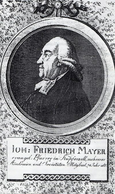 Pfarrer Johann Friedrich Mayer (Vorlage: Tillmann Zeller)

