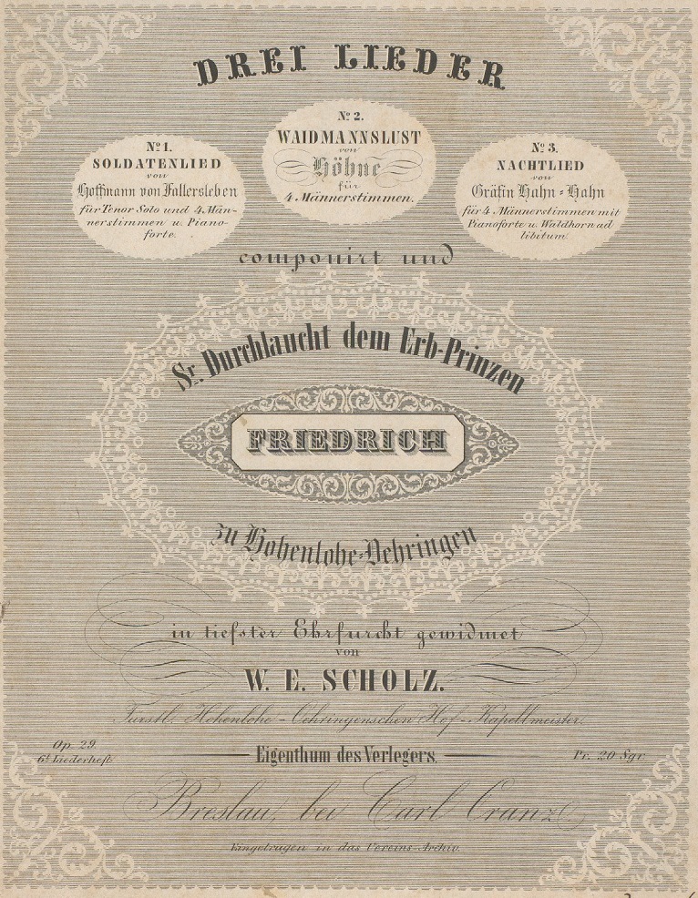 HZAN Oe 251 197 Drei Lieder von W.E. Scholz