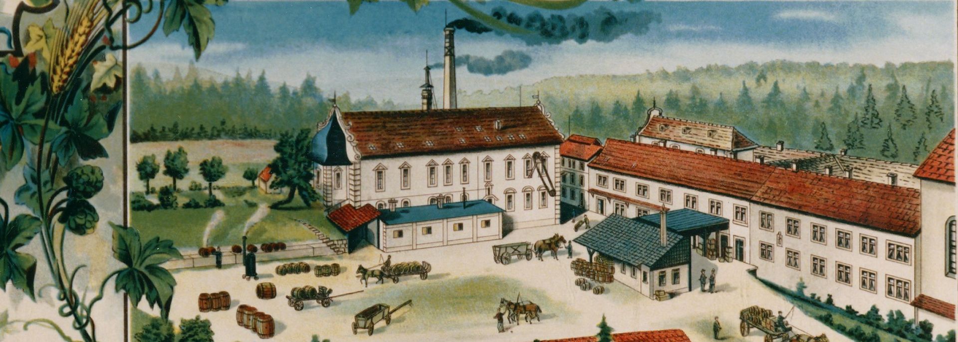 Werbeschild der Fürstlich Löwenstein-Wertheim-Rosenberg‘schen Brauerei Bronnbach (Ausschnitt) (Vorlage: Staatsarchiv Wertheim A-57 I Nr. 25)