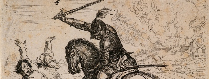 Der geharnischte Reiter. Radierung von Hans Ulrich Franck, 1643 (Vorlage: Wikimedia Commons)