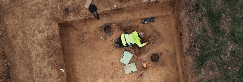 Archäologische Grabung im Landkreis Ludwigsburg, beschnitten