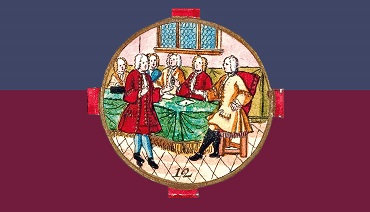 Zu sehen ist ein Buchcover mit weißem text auf lila- und pinkfarbenem Hintergrund, sowie eine Zeichnung.