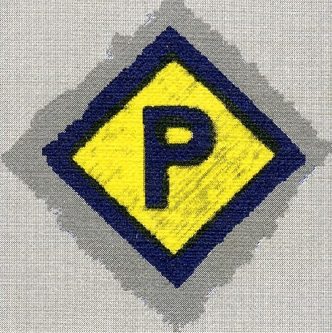 P-Abzeichen für polnische Fremdarbeiter nach dem Erlass des Reichsinnenministers vom 8. März 1940 (Reichsgesetzblatt 1940 , Bd. I)