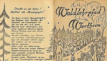 Broschüre aus dem Jahr 1970 zum Waldlehrpfad Wertheim, zwischen Bestenheid und Grünenwört gelegen. (Vorlage: StAWt S-III Nr. 1735)