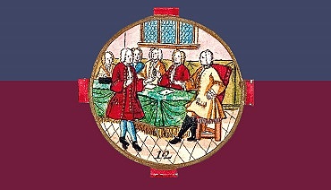 Zu sehen ist ein Ausschnitt eines Buchcovers, mit einem Bild auf lila- und pinkfarbenem Hintergrund.