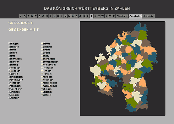 Das Königreich Württemberg in Zahlen - Karte