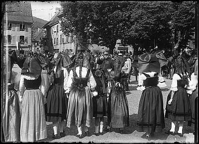 Besuch des französischen Oberbefehlshabers General Joseph Joffre in Masevaux (Masmünster) im Juni 1915