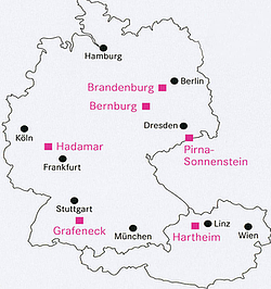 NS-Tötungsanstalten (Vorlage: Gedenkstätte Grafeneck)





