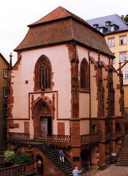 Kilianskapelle in Wertheim. Während Rüdingers Rektorat erfolgte dorthin der Umzug der Lateinschule.
(Aufnahme: Hans Wehnert, Wertheim; Vorlage: StAWt S-N 70 Ordner 78, 7038/25)