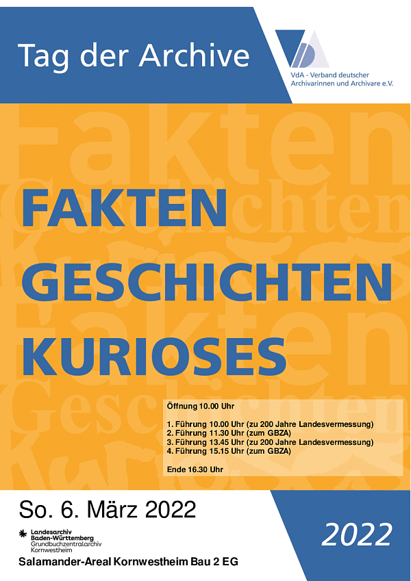 Plakat zum Tag der Archive 2022 im Grundbuchzentralarchiv