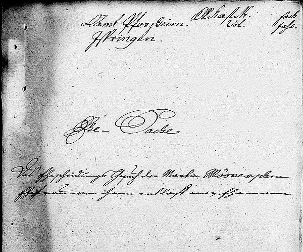 Ehescheidungsgesuch der Martin Mössnerschen Ehefrau zu Ispringen (1788-1796), LABW, GLAK 229 Nr. 49634