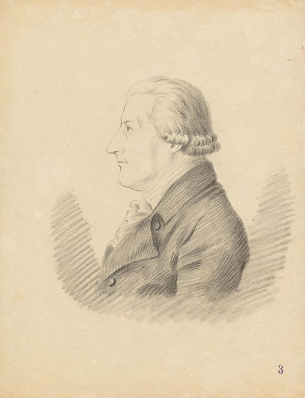 Portrait (Profil, Bruststück) des Grafen Joseph Truchsess von Waldburg-Zeil-Wurzach (LABW, GLAK N Truchsess von Waldburg 94,7). SW-Zeichnung.